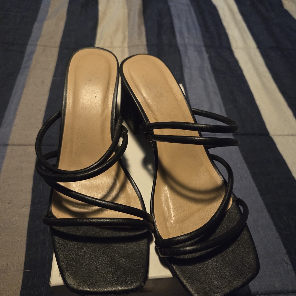 a new day Black Strappy Heels